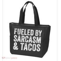 Fueled By Sarcasm & Tacos Funny Saying Sarcastic Tote Bag thumb 3