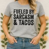 Fueled By Sarcasm & Tacos Funny Saying Sarcastic Women's T-Shirt thumb 2