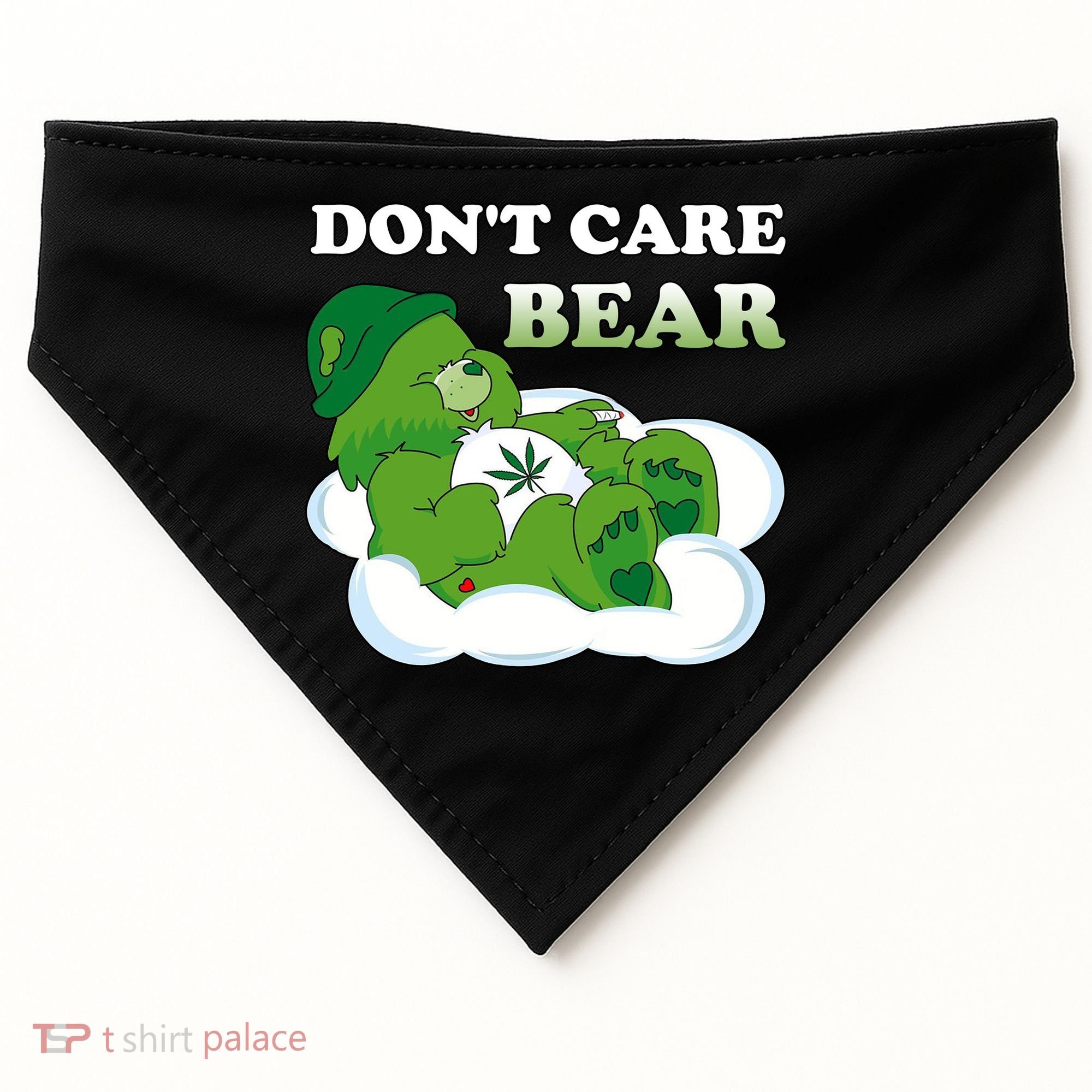 Funny Bear Smoking Weed Cannabis USA-Made Doggie Bandana