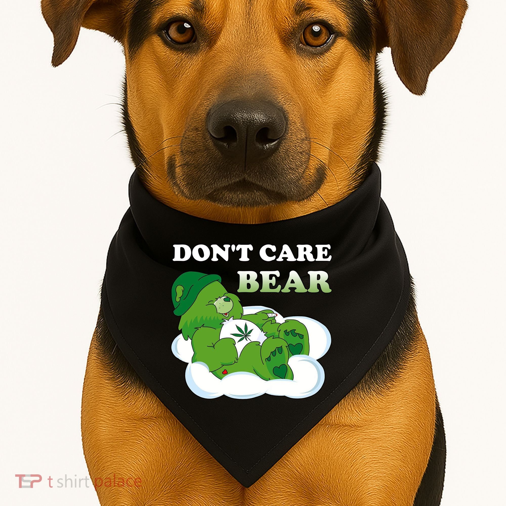Funny Bear Smoking Weed Cannabis USA-Made Doggie Bandana