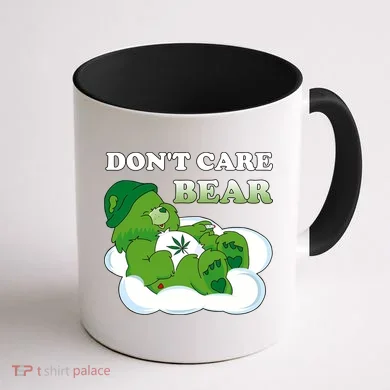 Funny Bear Smoking Weed Cannabis Coffee Mug back