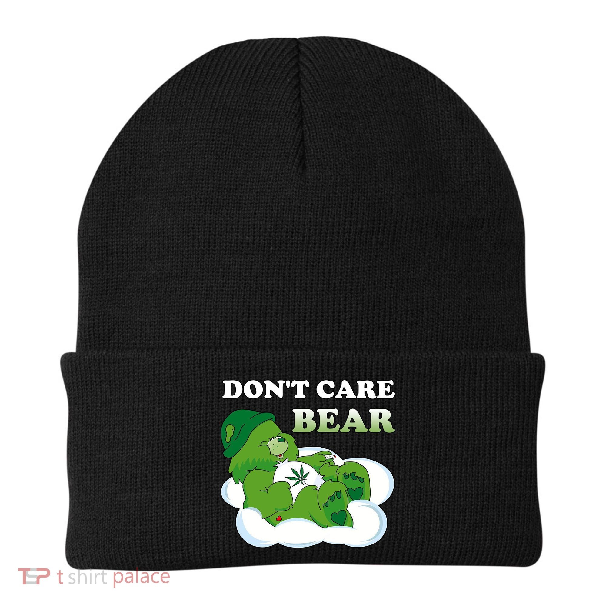 Funny Bear Smoking Weed Cannabis Beanie