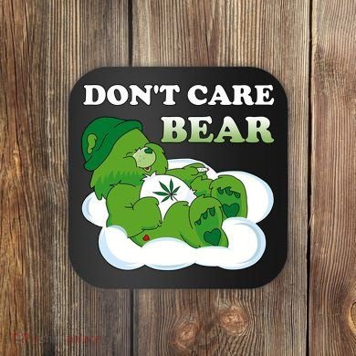 Funny Bear Smoking Weed Cannabis Coaster