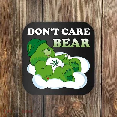 Funny Bear Smoking Weed Cannabis Coaster