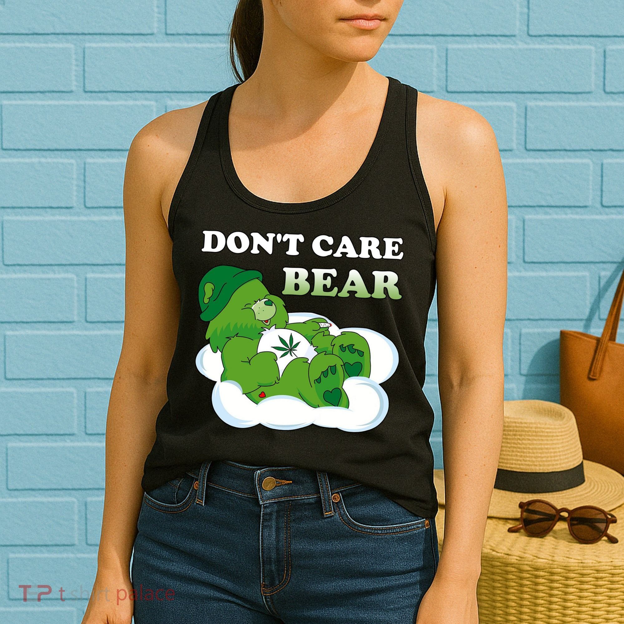 Funny Bear Smoking Weed Cannabis Women's Tank Top