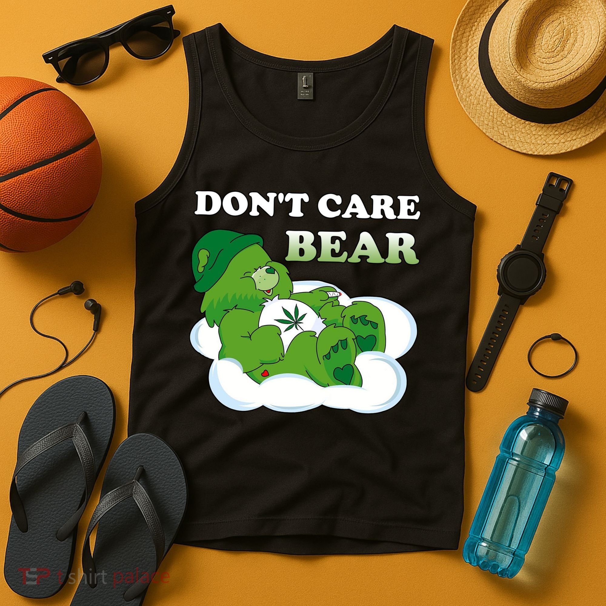 Funny Bear Smoking Weed Cannabis Tank Top