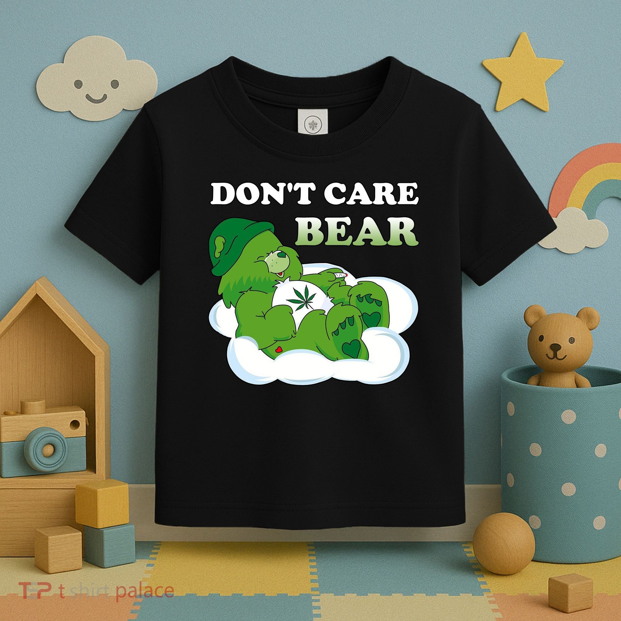 Funny Bear Smoking Weed Cannabis Toddler T-Shirt