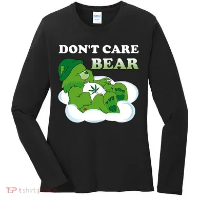 Funny Bear Smoking Weed Cannabis Women's Long Sleeve Shirt