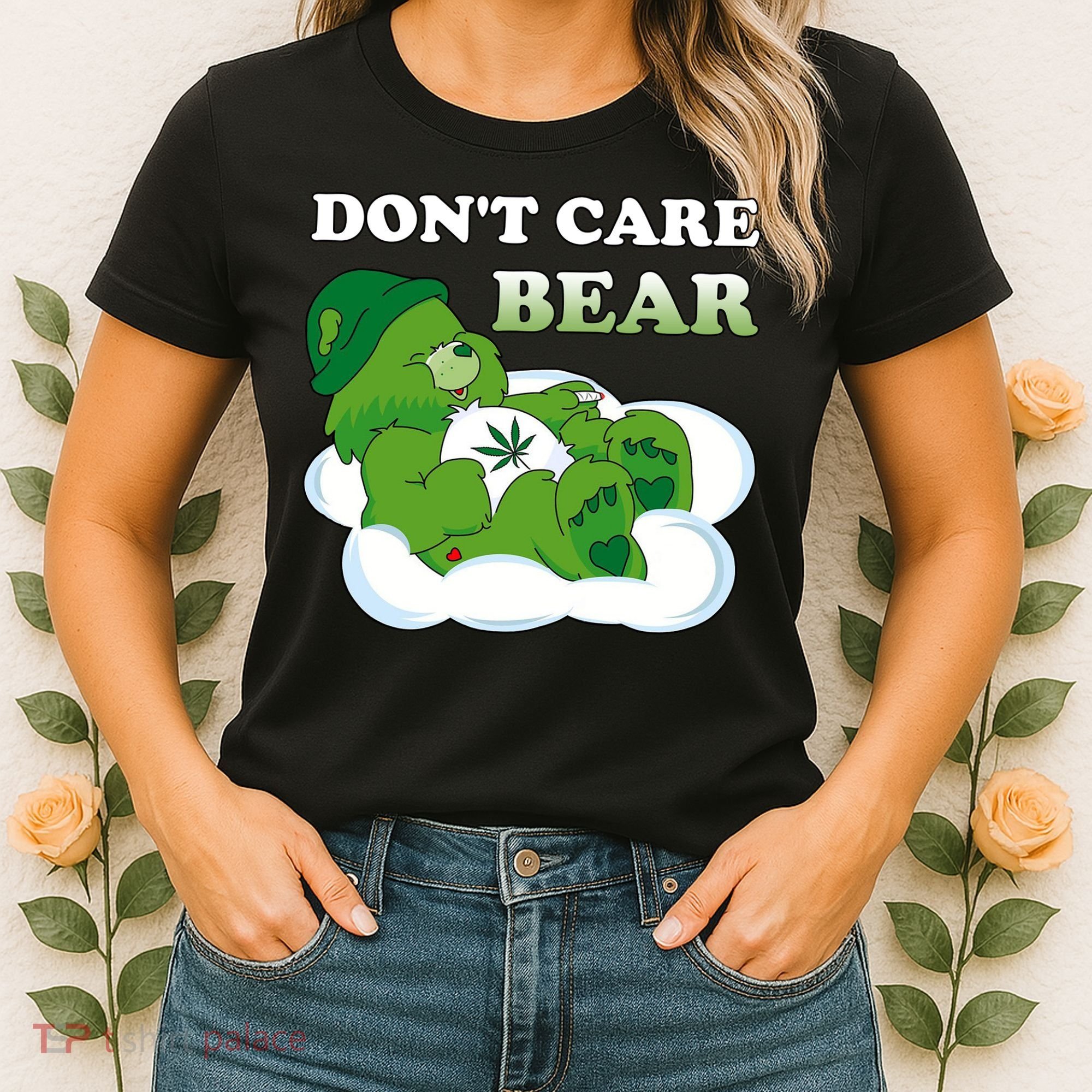 Funny Bear Smoking Weed Cannabis Women's T-Shirt