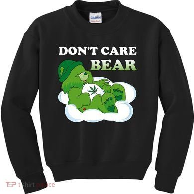 Funny Bear Smoking Weed Cannabis Kids Sweatshirt