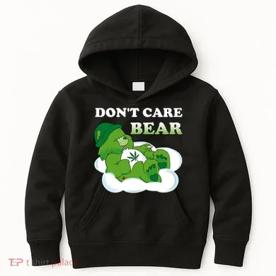 Funny Bear Smoking Weed Cannabis Kids Hoodie