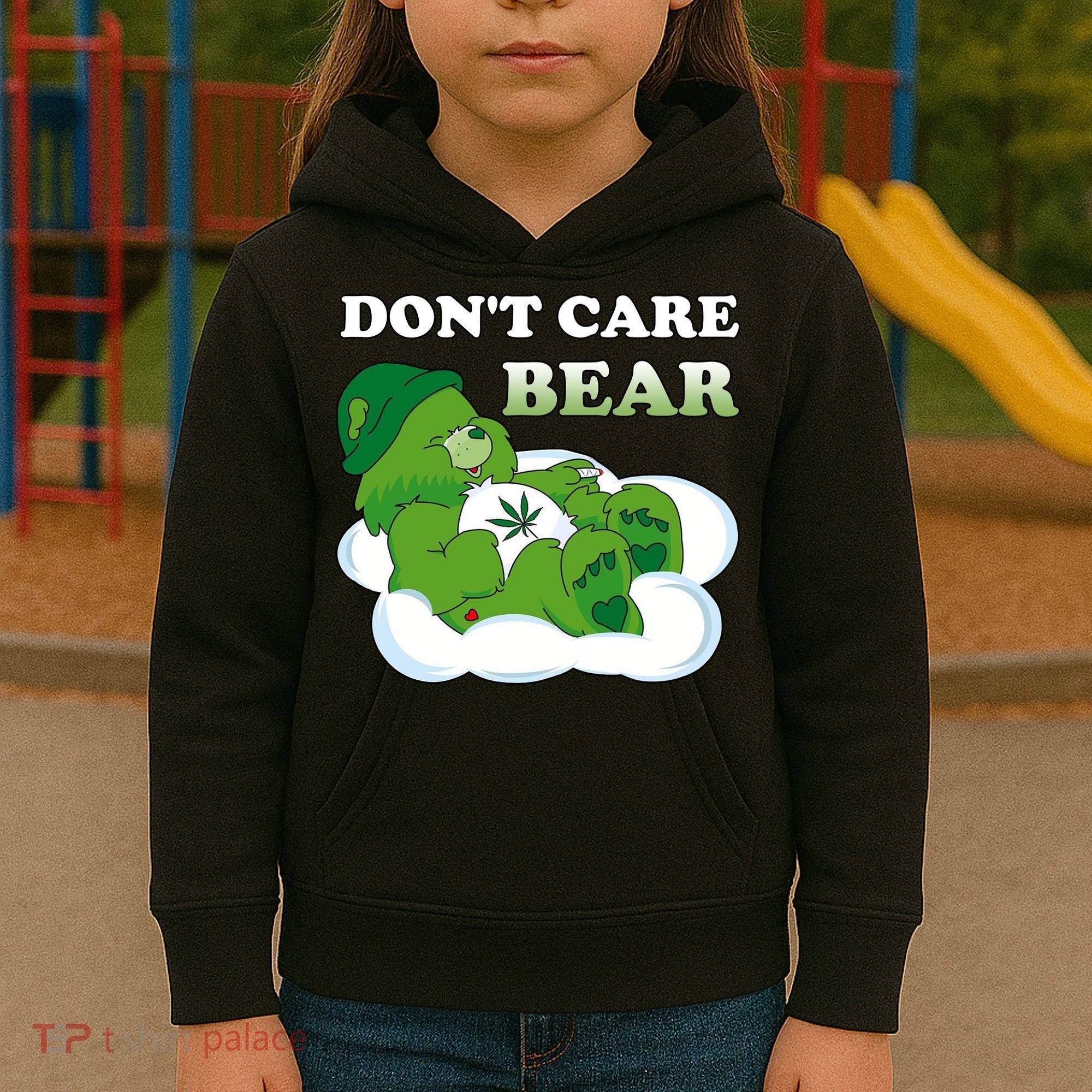 Funny Bear Smoking Weed Cannabis Kids Hoodie