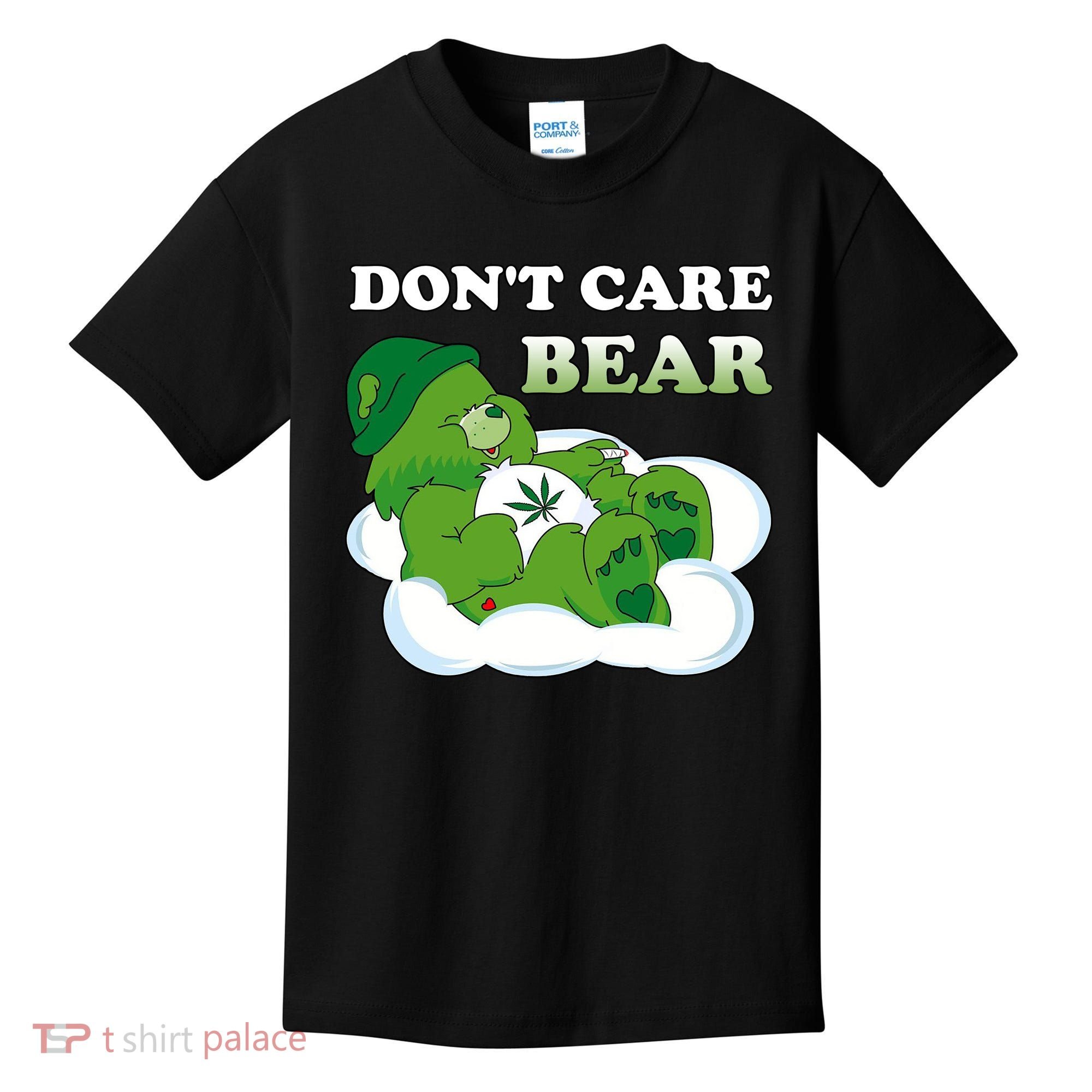 Funny Bear Smoking Weed Cannabis Kids T-Shirt