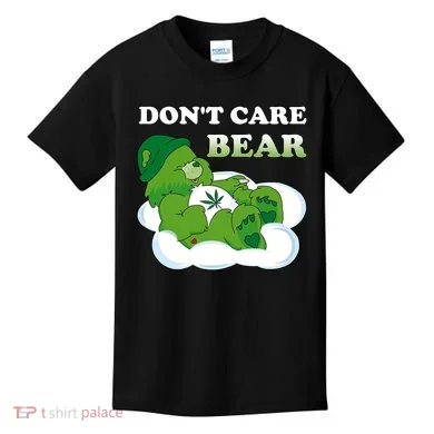 Funny Bear Smoking Weed Cannabis Kids T-Shirt