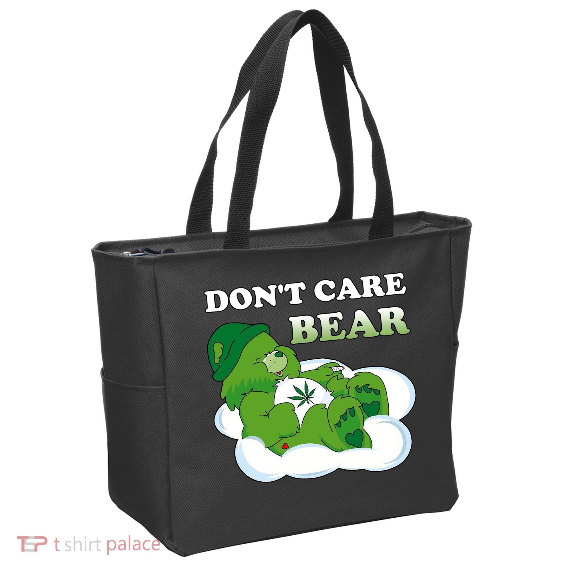 Funny Bear Smoking Weed Cannabis Tote Bag