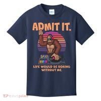 Funny Bigfoot Sasquatch Admit It Life Would Be Boring Without Me Kids T-Shirt thumb 0