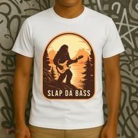 Funny Bigfoot Slap Da Bass Sasquatch Music Lover Bassist T-Shirt thumb 3