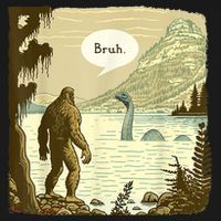 Funny Bigfoot Sasquatch Loch Ness Monster Introvert Bruh Long Sleeve Shirt thumb 2