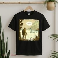 Funny Bigfoot Sasquatch Loch Ness Monster Introvert Bruh T-Shirt thumb 2