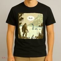 Funny Bigfoot Sasquatch Loch Ness Monster Introvert Bruh T-Shirt thumb 3
