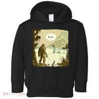 Funny Bigfoot Sasquatch Loch Ness Monster Introvert Bruh Toddler Hoodie thumb 0