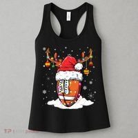 Football Ball Santa Hat Reindeer Christmas Lights Boys Mens Women's Tank Top thumb 3