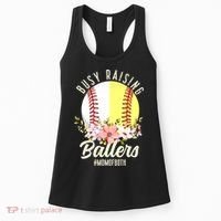 Funny Baseball Softball Mom Of Both Busy Raising Ballers Women's Tank Top thumb 0