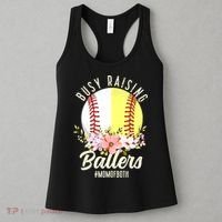 Funny Baseball Softball Mom Of Both Busy Raising Ballers Women's Tank Top thumb 3