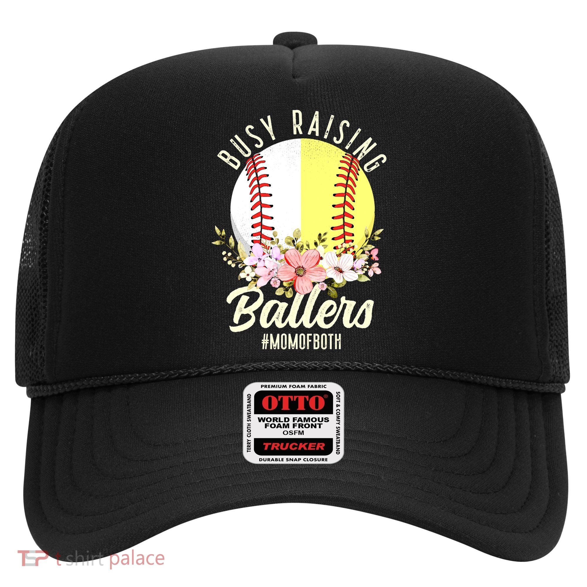 Funny Baseball Softball Mom Of Both Busy Raising Ballers Hat