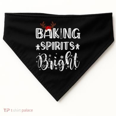 Funny Baking Spirits Bright Christmas USA-Made Doggie Bandana