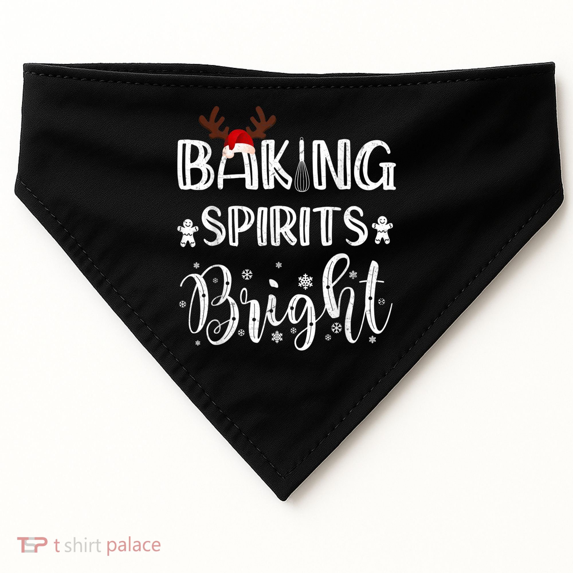 Funny Baking Spirits Bright Christmas USA-Made Doggie Bandana