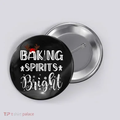 Funny Baking Spirits Bright Christmas Button
