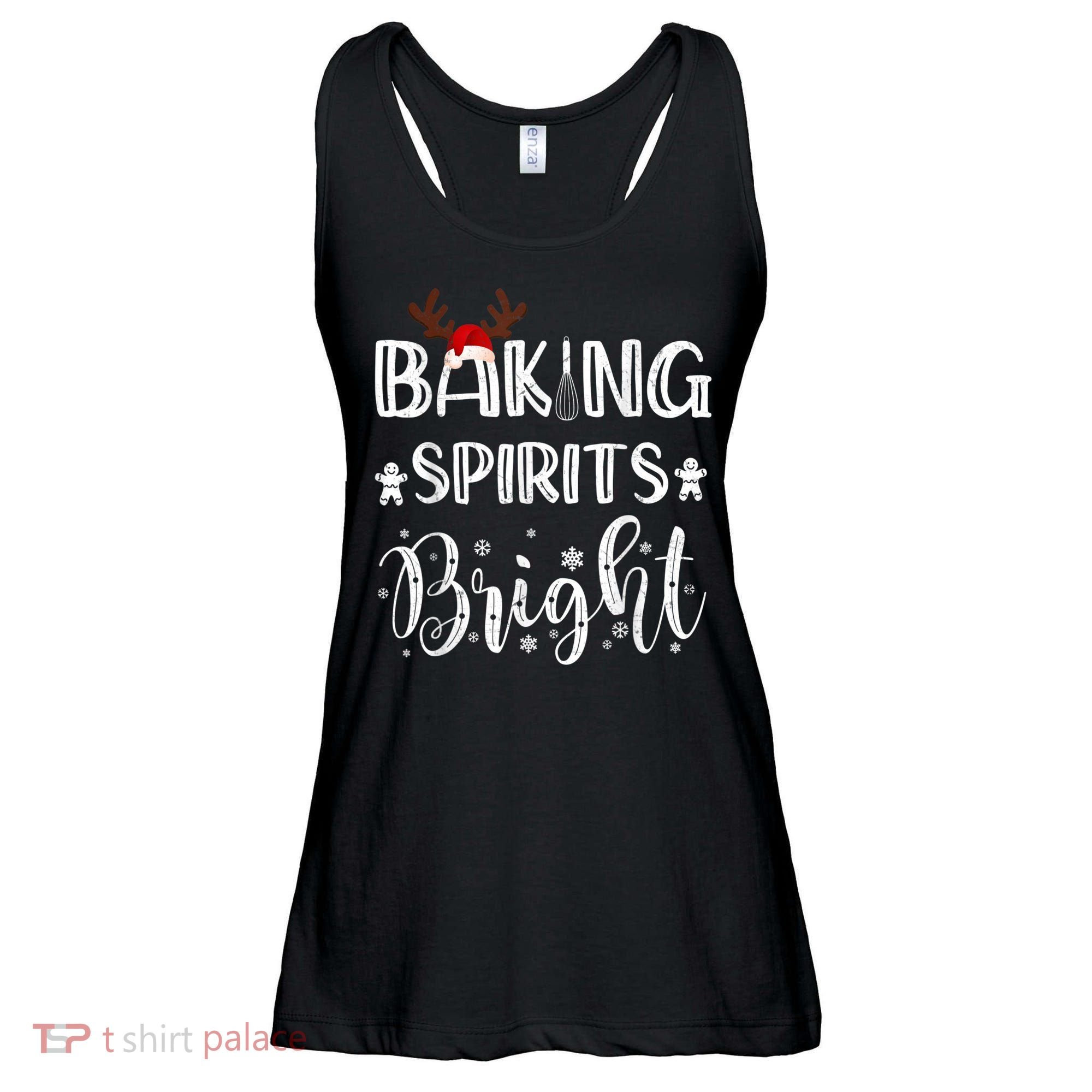 Funny Baking Spirits Bright Christmas Ladies Essential Flowy Tank