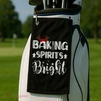 Funny Baking Spirits Bright Christmas Golf Towel thumb 2