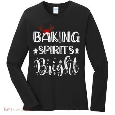 Funny Baking Spirits Bright Christmas Women's Long Sleeve Shirt