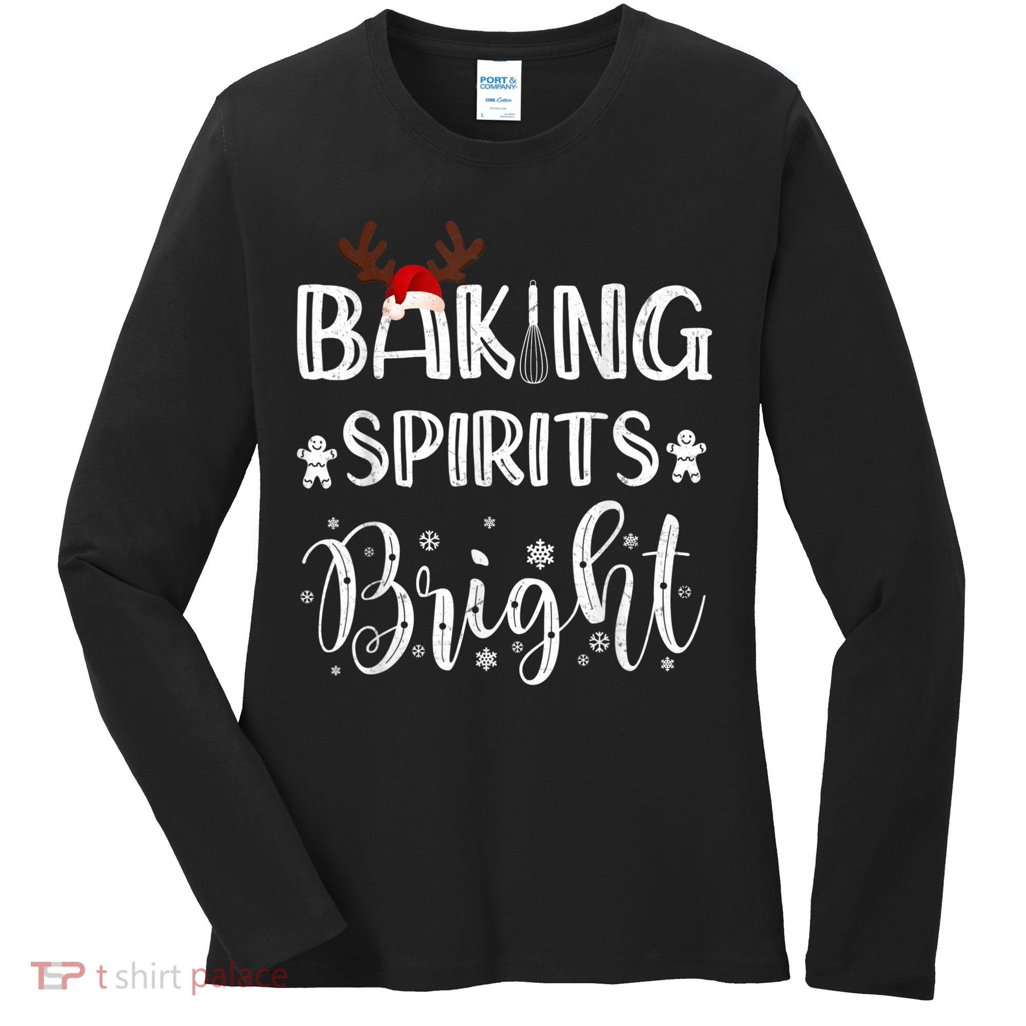 Funny Baking Spirits Bright Christmas Women's Long Sleeve Shirt