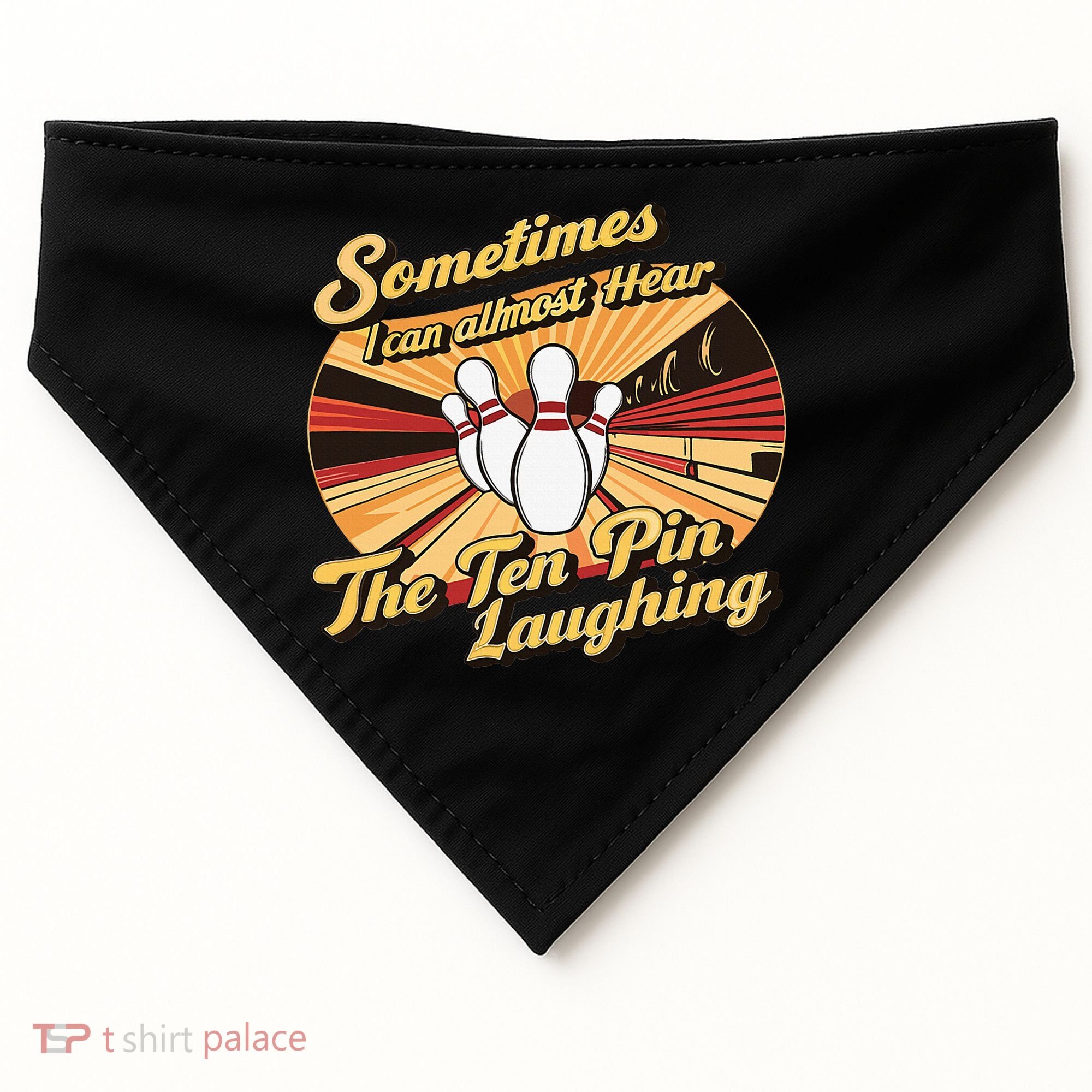 Funny Bowling Ten Pin Laughing USA-Made Doggie Bandana