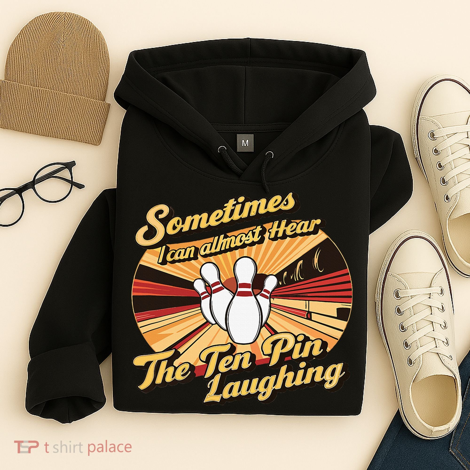 Funny Bowling Ten Pin Laughing Hoodie