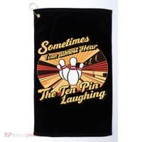 Funny Bowling Ten Pin Laughing Golf Towel thumb 0