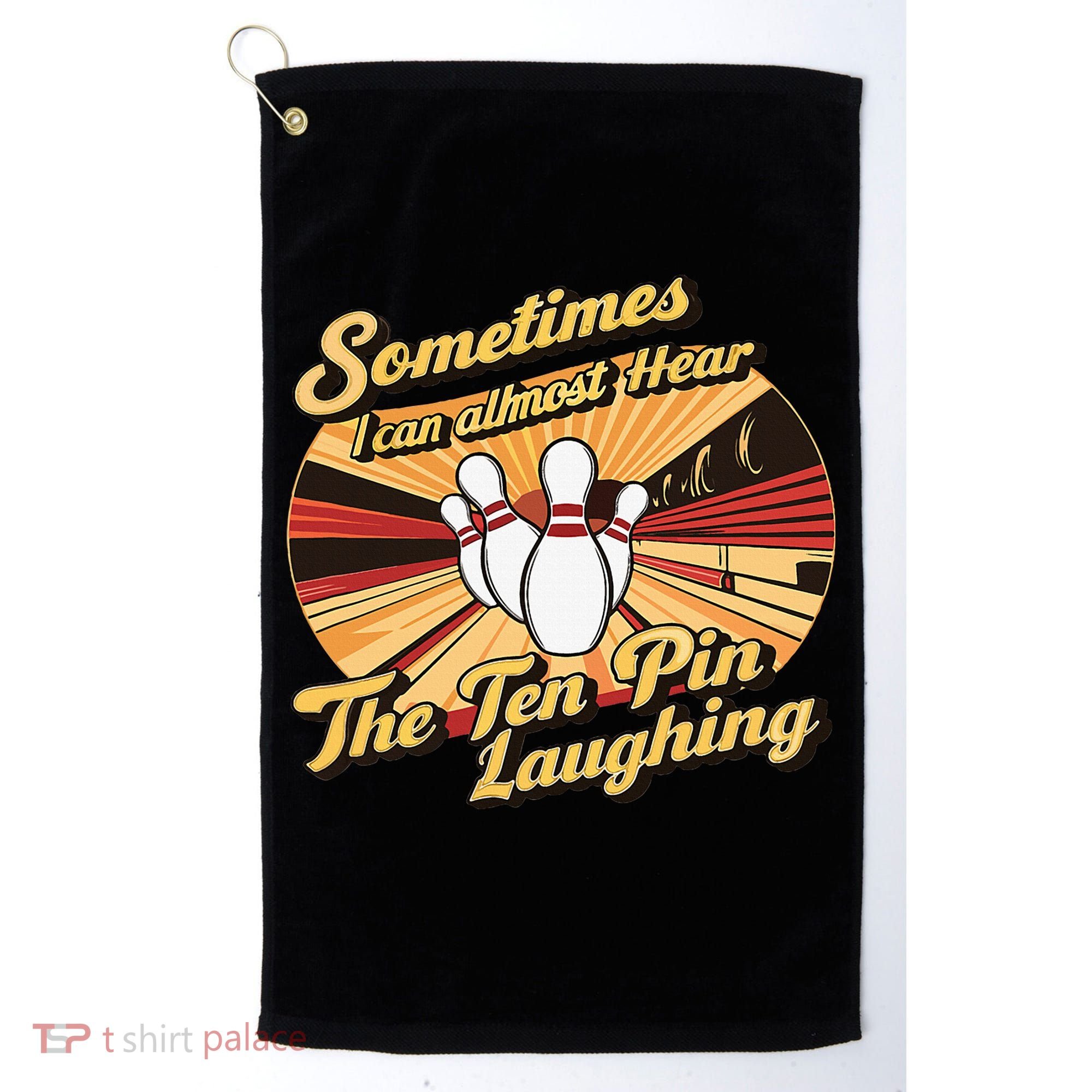 Funny Bowling Ten Pin Laughing Golf Towel