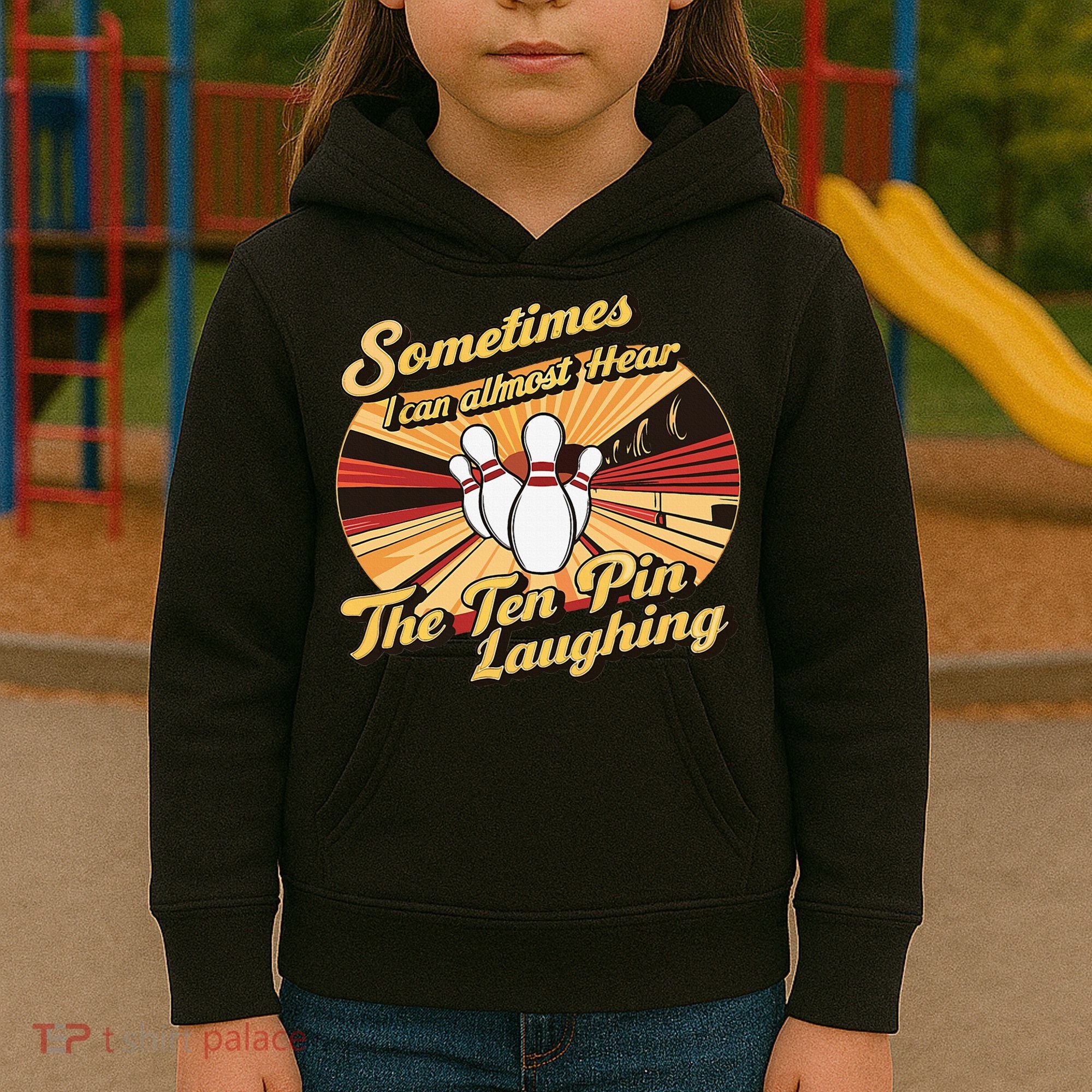 Funny Bowling Ten Pin Laughing Kids Hoodie