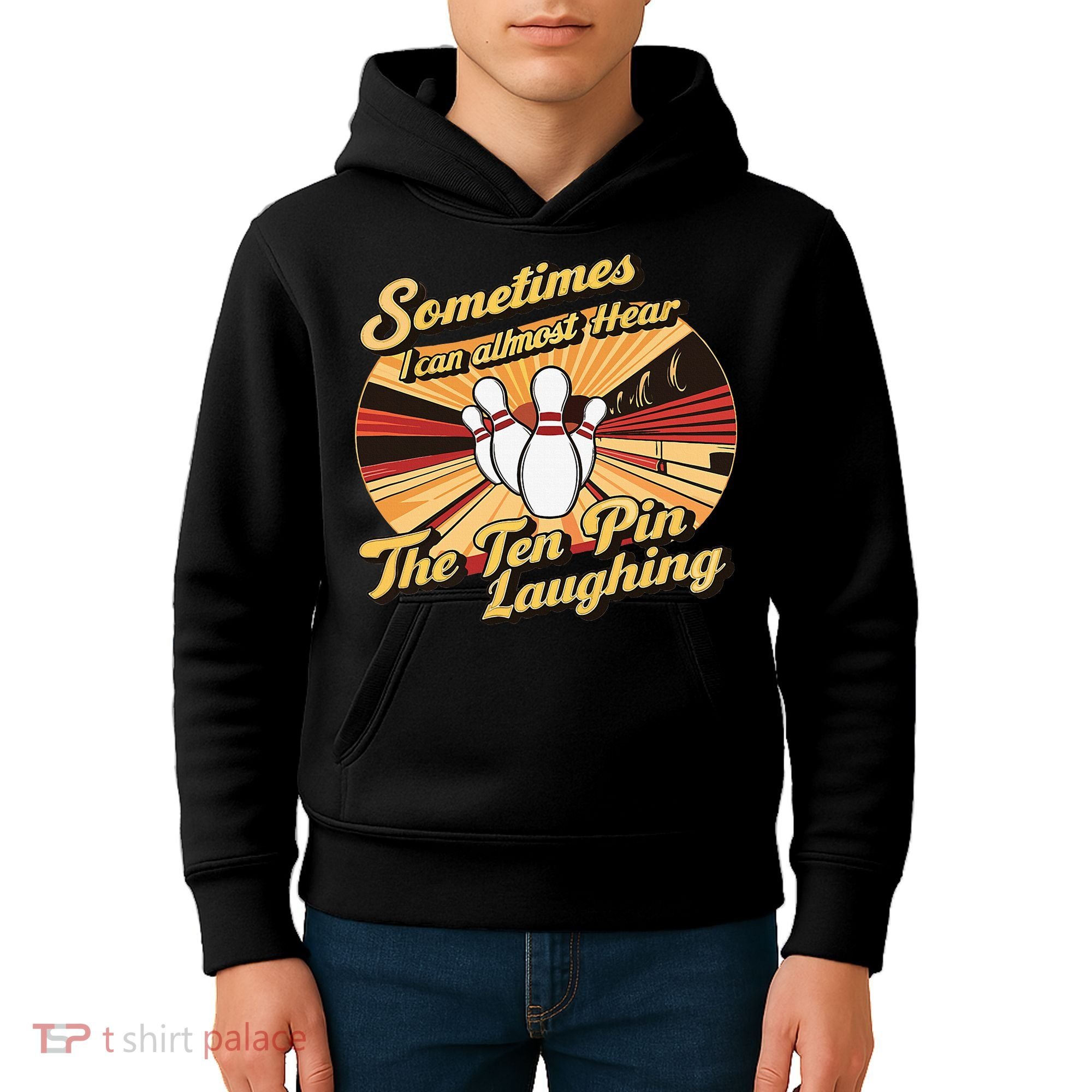 Funny Bowling Ten Pin Laughing Kids Hoodie