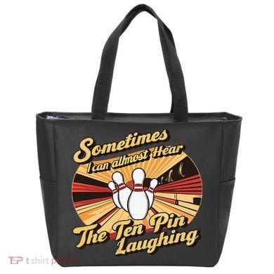 Funny Bowling Ten Pin Laughing Tote Bag