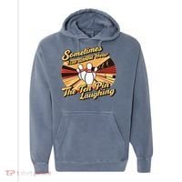Funny Bowling Ten Pin Laughing Comfort Colors Garment-Dyed Hooded Sweatshirt thumb 0