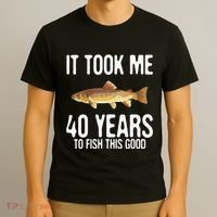 Funny Brown Trout Fishing 40th Birthday 40 Years To Fish T-Shirt thumb 3