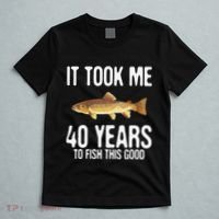Funny Brown Trout Fishing 40th Birthday 40 Years To Fish T-Shirt thumb 5