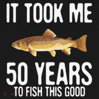 Funny Brown Trout Fishing 50th Birthday 50 Years To Fish Women's Hoodie thumb 2