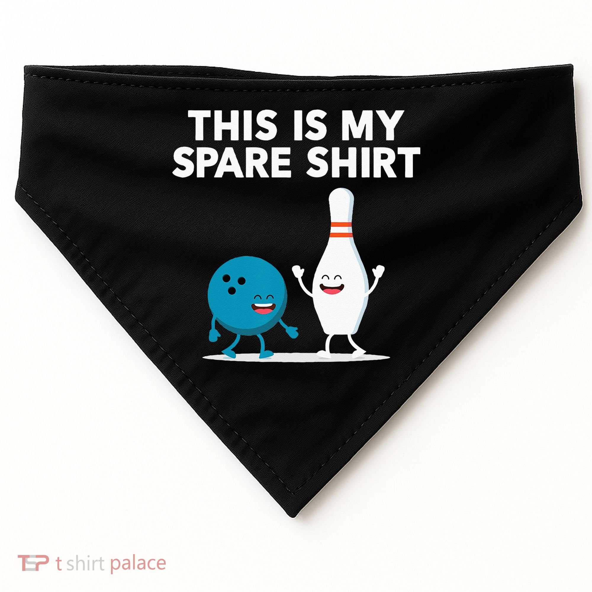 Funny Bowling Tee Spare USA-Made Doggie Bandana