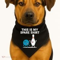 Funny Bowling Tee Spare USA-Made Doggie Bandana thumb 1
