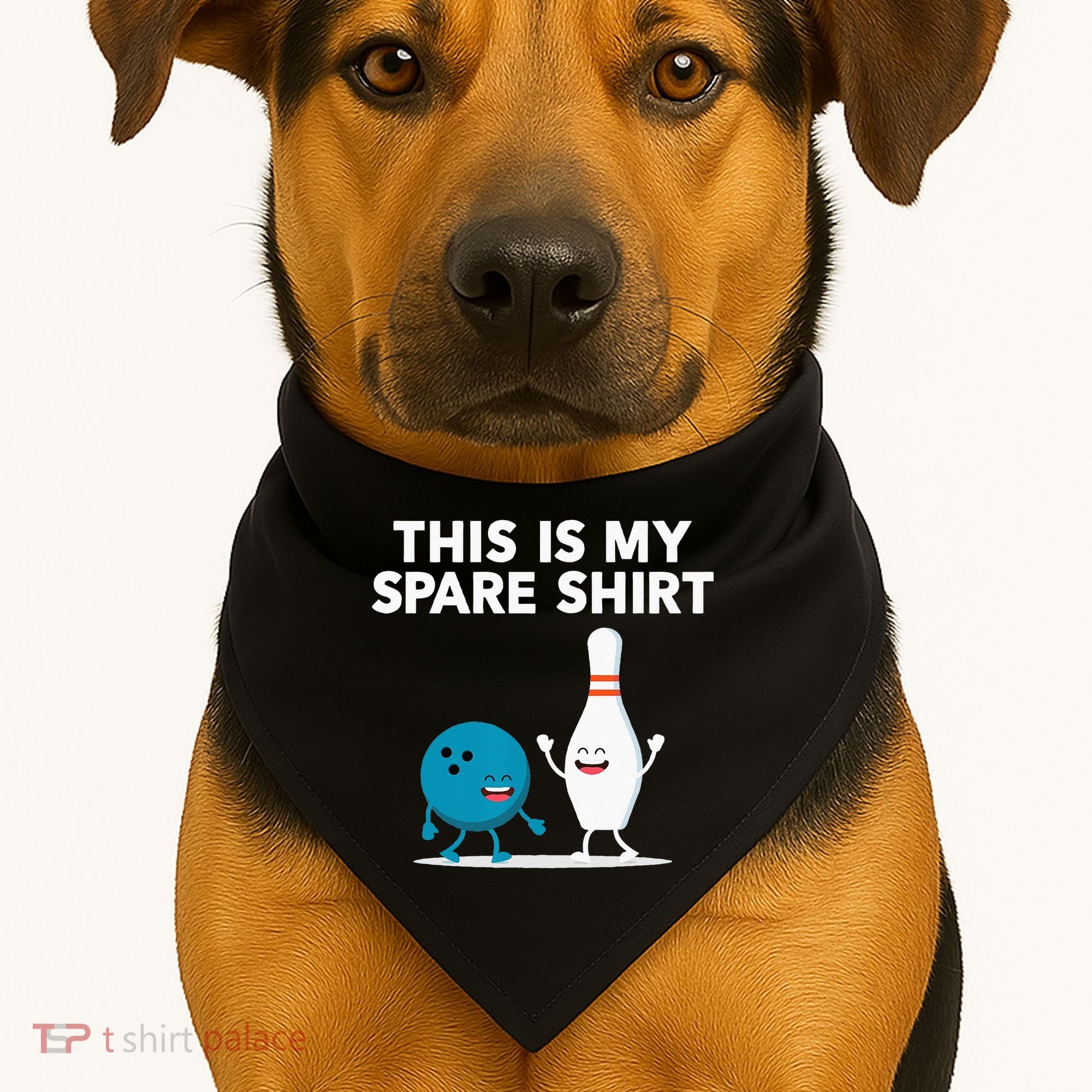 Funny Bowling Tee Spare USA-Made Doggie Bandana
